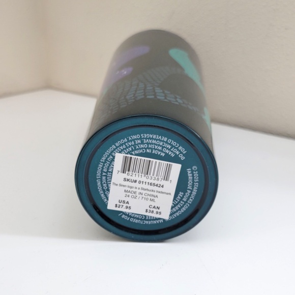 Starbucks 2025 Metallic Green Purple Mermaid Siren Stainless Tumbler 24oz Cup - Picture 6 of 6